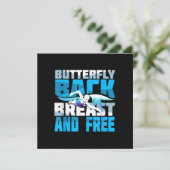 Zwemende gift voor zwemmers kaart (Staand voorkant)