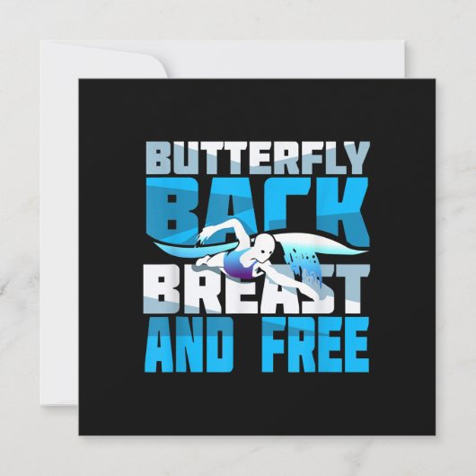 Zwemende gift voor zwemmers kaart (Voorkant)