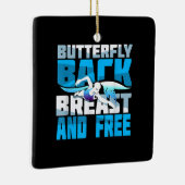 Zwemende gift voor zwemmers keramisch ornament (Rechts)