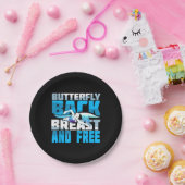 Zwemende gift voor zwemmers papieren bordje (Feest)