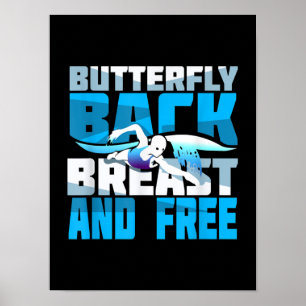 Zwemende gift voor zwemmers poster