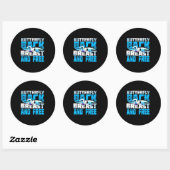 Zwemende gift voor zwemmers ronde sticker (Vel)