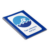 Zwemende giften, zwemmer op een blauwe cirkeldouan notitieboek (Rechterzijde)