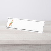 Zwemende Giraffe Bureau Naambordje (Voorkant)