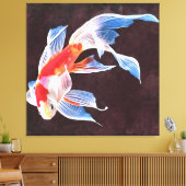 Zwemende Goldfish Realistic Fine Art Canvas Afdruk (Insitu (Woonkamer))