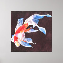 Zwemende Goldfish Realistic Fine Art Canvas Afdruk