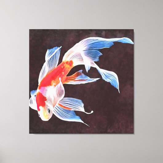 Zwemende Goldfish Realistic Fine Art Canvas Afdruk (Voorkant)