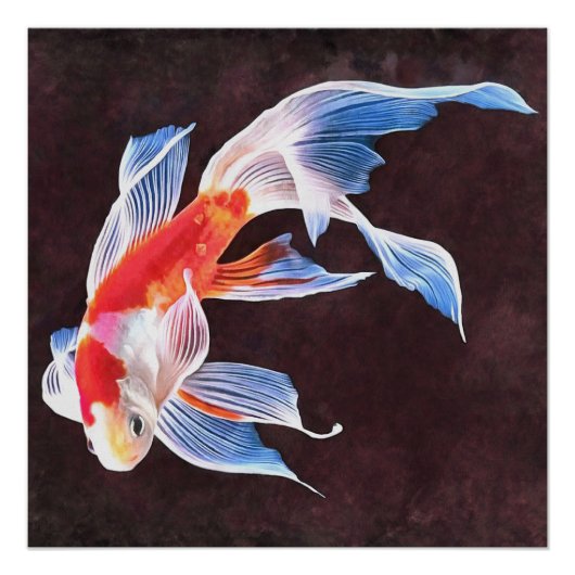 Zwemende Goldfish Realistic Fine Art Perfect Poster (Voorkant)