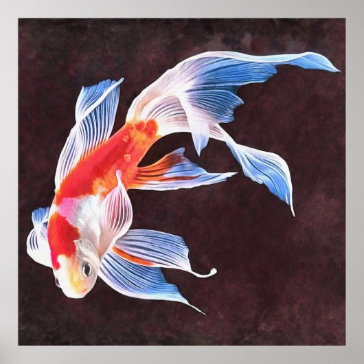 Zwemende Goldfish Realistic Fine Art Poster (Voorkant)