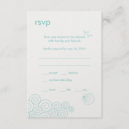 Zwemende golven RSVP-kaart - Robin's Egg Blue RSVP Kaartje
