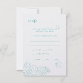 Zwemende golven RSVP-kaart - Robin's Egg Blue RSVP Kaartje