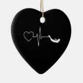 Zwemende hartslag Gift voor zwemmers Keramisch Ornament (Rechts)