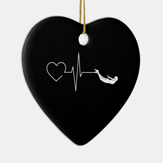 Zwemende hartslag Gift voor zwemmers Keramisch Ornament (Rechts)