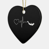 Zwemende hartslag Gift voor zwemmers Keramisch Ornament (Links)