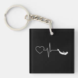 Zwemende hartslag Gift voor zwemmers Sleutelhanger