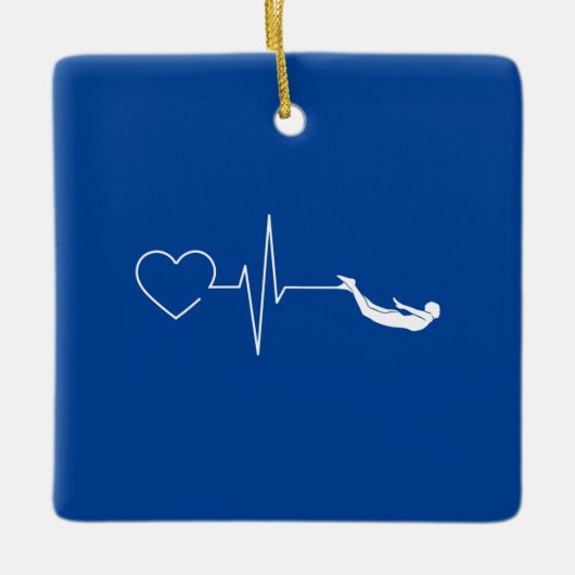 Zwemende hartslag keramisch ornament (Voorkant)
