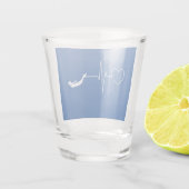 Zwemende hartslag shot glas (Achterkant)