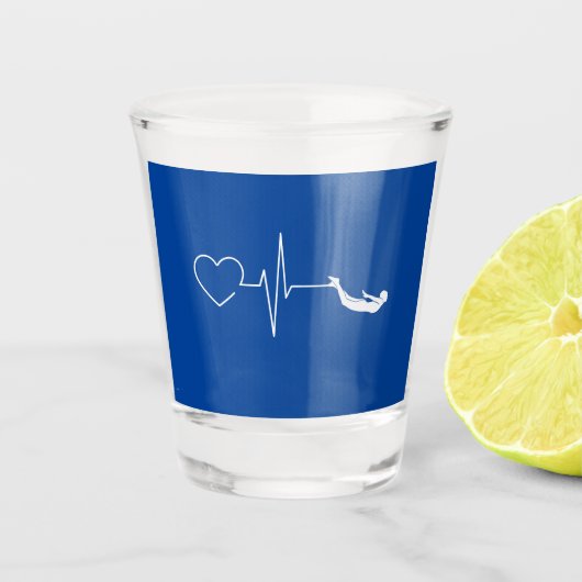 Zwemende hartslag shot glas (Voorkant)