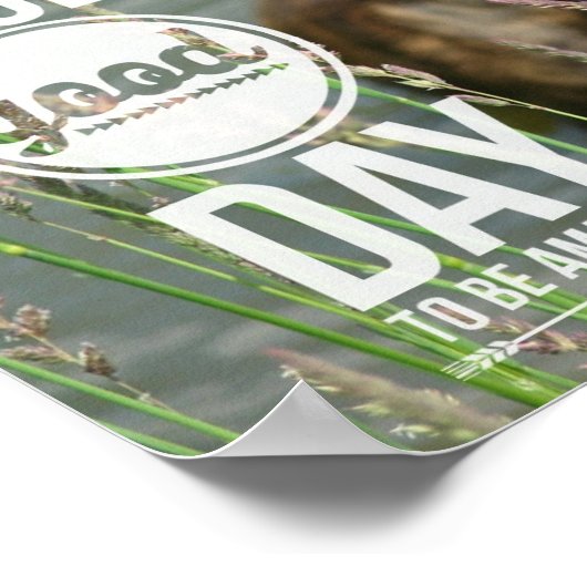 Zwemende hond, geweldige dag poster (Hoek)