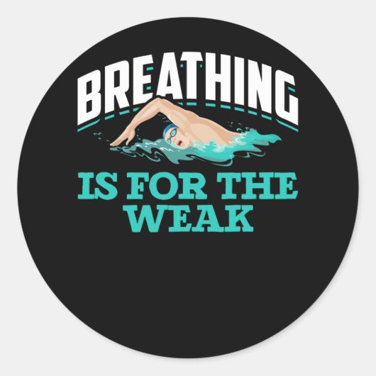 Zwemende Humor Funny Swimmer Ronde Sticker (Voorkant)