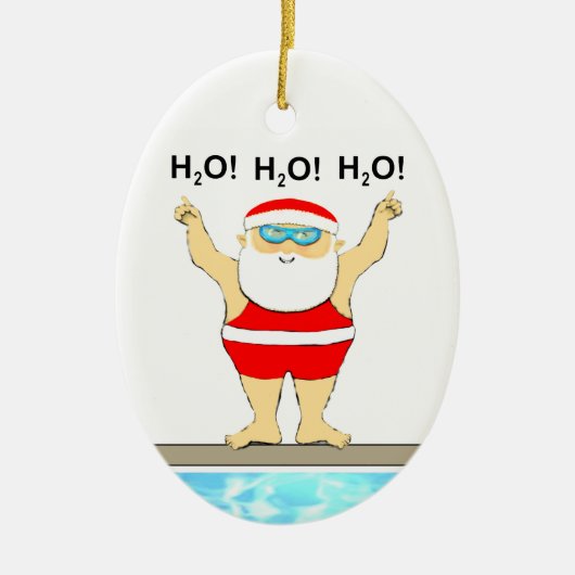 Zwemende keramische siervormgeving in Keepomwille Keramisch Ornament (Voorkant)