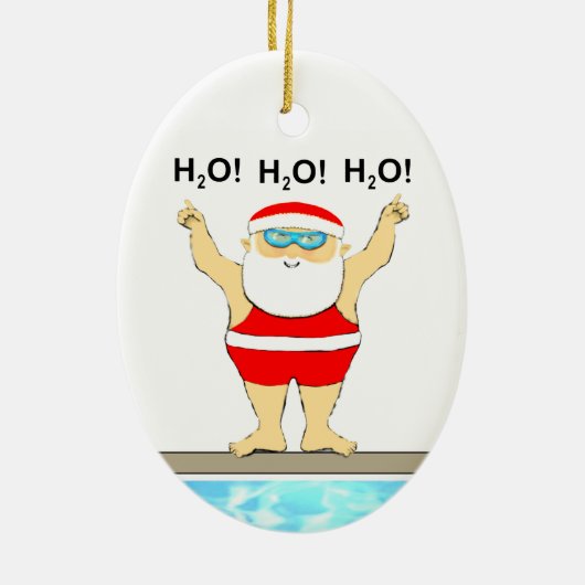 Zwemende keramische siervormgeving in Keepomwille Keramisch Ornament (Achterkant)