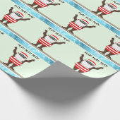 Zwemende Kerstman Kerst Inpakpapier (Hoek)
