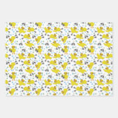 Zwemende kuikens die papierbladen overvullen inpakpapier vel (Voorkant 3)