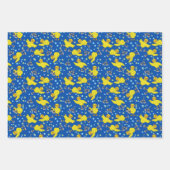 Zwemende kuikens die papierbladen overvullen inpakpapier vel (Voorkant 2)