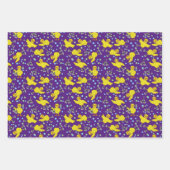 Zwemende kuikens die papierbladen overvullen inpakpapier vel (Voorkant)