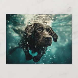 Zwemende Labrador Puppy Onderwater Ontwerp Briefkaart