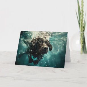 Zwemende Labrador Puppy Onderwater Ontwerp Kaart