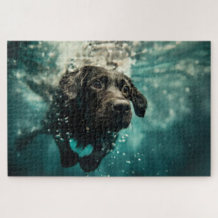 Zwemende Labrador Puppy Onderwater Ontwerp Legpuzzel