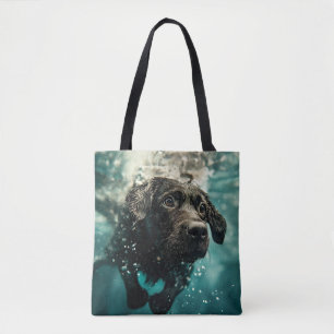 Zwemende Labrador Puppy Onderwater Ontwerp Tote Bag