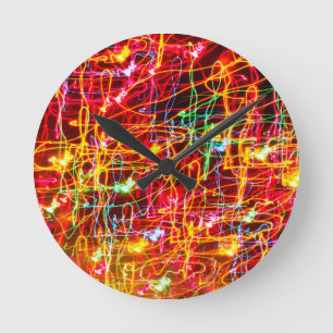 Zwemende Neon Licht Ronde Wandklokken