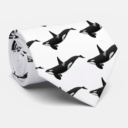 Zwemende Orca Killer Whale Stropdas (Opgerold)