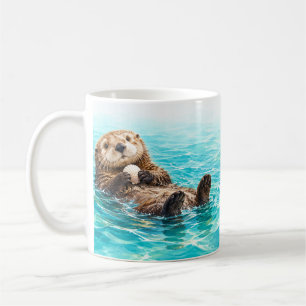 Zwemende Otters Mok