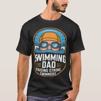 Zwemende Papa Die Sterke Zwemmers Opleidt Zwemteam T-shirt