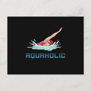 Zwemende Pet Goggles Swim Love Funny Swimmer Girl Aankondigingskaart