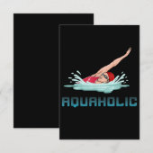 Zwemende Pet Goggles Swim Love Funny Swimmer Girl Informatiekaartje (Voorkant / Achterkant)