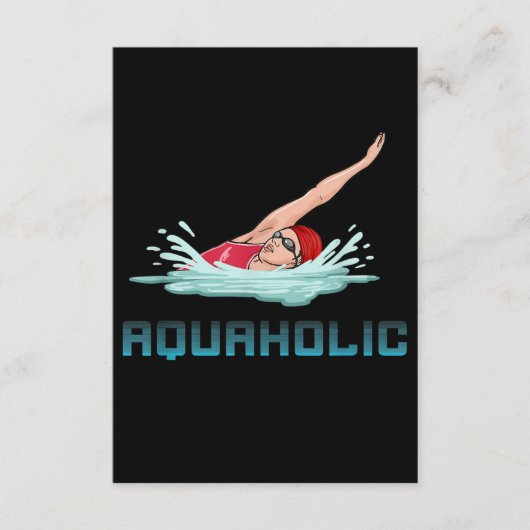 Zwemende Pet Goggles Swim Love Funny Swimmer Girl Informatiekaartje (Voorkant)