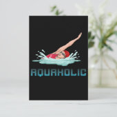 Zwemende Pet Goggles Swim Love Funny Swimmer Girl Informatiekaartje (Staand voorkant)