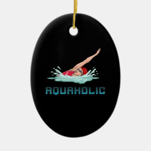 Zwemende Pet Goggles Swim Love Funny Swimmer Girl Keramisch Ornament