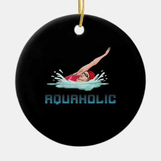 Zwemende Pet Goggles Swim Love Funny Swimmer Girl Keramisch Ornament (Voorkant)