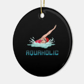 Zwemende Pet Goggles Swim Love Funny Swimmer Girl Keramisch Ornament (Links)