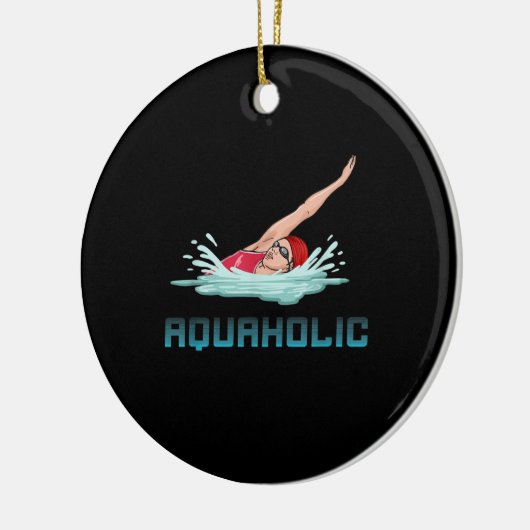 Zwemende Pet Goggles Swim Love Funny Swimmer Girl Keramisch Ornament (Links)