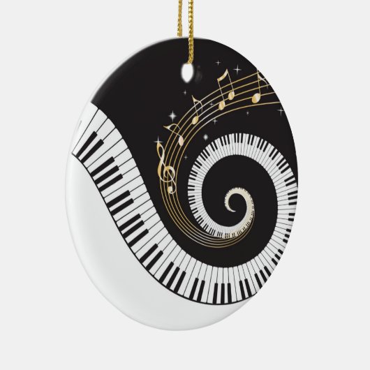 Zwemende Piano Keys Keramisch Ornament (Rechts)