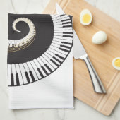 Zwemende Piano Keys Theedoek (Quarter Fold)