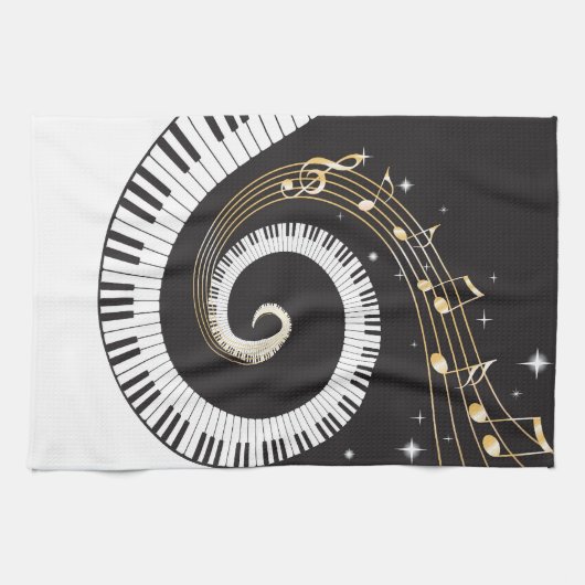 Zwemende Piano Keys Theedoek (Horizontaal)