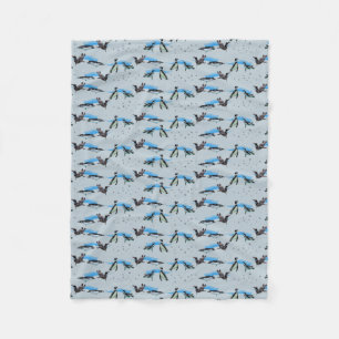 Zwemende Pinguïns Dekensjaal (Lichtblauw) Fleece Deken